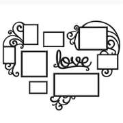 Heart-shape Photo Frames Family Memory Photo Wall