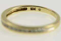 10K Yellow Gold Round Brilliant Cut Diamond Wedding Band Ring