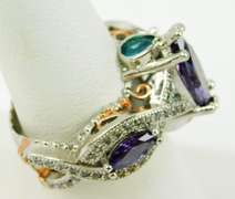 Showstopping Sterling Gemstone Ring, Size 7.75