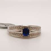 14kt Gold, Blue Sapphire, & Diamond Cocktail Ring