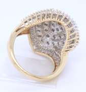 Gorgeous yellow Gold Baguette and Round Diamond Cocktail Ring