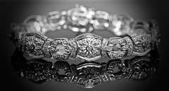 Elegant Heavy Platinum and Diamond Bracelet