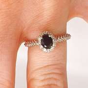14kt White Gold, Blue Sapphire, & Diamond Ring