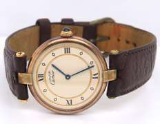 Genuine Ladies must de cartier 18k gold over silver watch