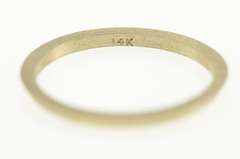 14K White Gold Grooved Vintage NOS 1950's 1.3mm Band Ring