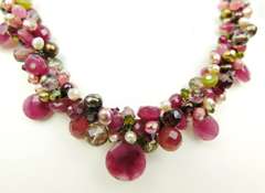Beautiful Necklace of Tourmalines & Gemstones