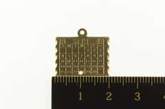 14K Yellow Gold September Retro Date to Remember Charm/Pendant
