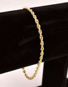 Brilliant Rope Chain Bracelet in 14K Yellow Gold
