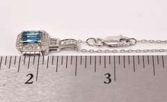 Stunning Blue Diamond Pendant in 14K White Gold