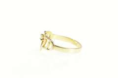 14K Yellow Gold Diamond Inset Heart Love Symbol Band Ring