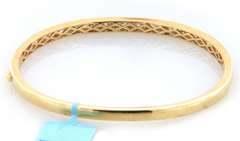 New Diamond Triple Row Bangle Bracelet in Yellow Gold