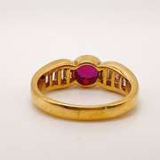 18kt Yellow Gold, Ruby, & Diamond Ring
