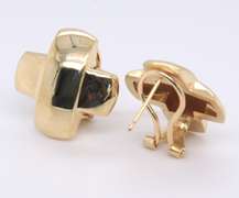 Attractive Yellow Gold X Earrings