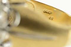 14K Yellow Gold 3.00 Ctw Retro Ornate Diamond Cluster Ring