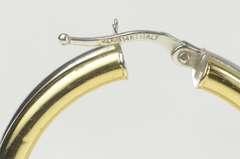 14K Yellow Gold Two Tone 32.6mm Doubled Hollow Hoop Earrings