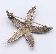 Vintage Sterling Silver Starfish Pin Brooch