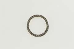 14K White Gold Classic Diamond Circle Round Journey Symbol Pendant