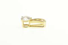 14K Yellow Gold Round CZ Graduated Classic Statement Pendant