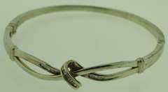Sterling Silver Diamond Knot Bangle