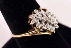 Dazzling Waterfall Diamond Ring in Yellow Gold
