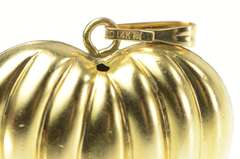 14K Yellow Gold Scalloped Puffy Heart Love Symbol Pendant