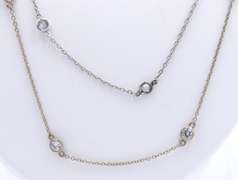 Lot of 2 Sterling Silver Cubic Zirconia by Yarb Necklaces