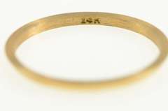 14K Yellow Gold 1.3mm Grooved Vintage NOS 1950's Band Ring