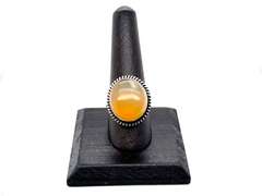 Oval Yellow Agate Tibetan Silver Ring