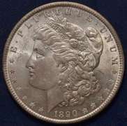 1890 Morgan Silver Dollar, BU.