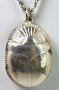 Sterling Silver Scarab Necklace