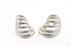Beautiful Abstract 18k White Gold Diamond Earrings