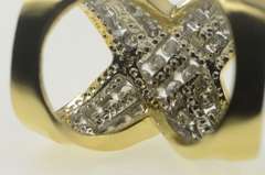 14K Yellow Gold 0.54 Ctw Criss Cross Diamond Channel Slide Pendant