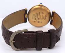 Genuine Ladies must de cartier 18k gold over silver watch