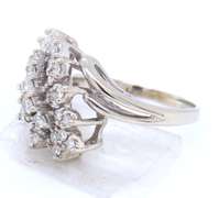 Dazzling White Gold Diamond Waterfall Ring