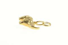 18K Yellow Gold 3D Puffy Elephant Wisdom Animal Symbol Pendant