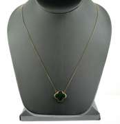 Malachite Clover in 18k Yellow Gold