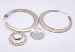 Vintage Sterling Silver Earrings and 2 Pendants