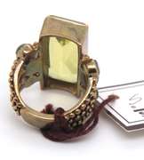 Stephen Dweck Lemon Quartz and Mosaic opal Ring