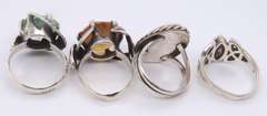 Group Lot of 4 Sterling Silver Rings