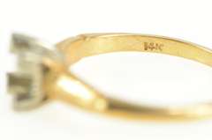 14K Yellow Gold 4.35mm Vintage NOS 1950's Two Tone Setting Ring