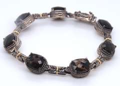 Vintage Sterling Silver Smokey Quartz Bracelet