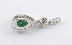 Contemporary Emerald and Diamond Pendant