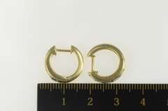 14K Yellow Gold Princess Blue Topaz Inset Statement Hoop Earrings