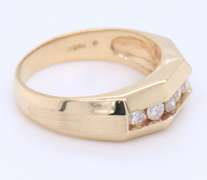 Formal Yellow Gold Channest Set Diamond Band