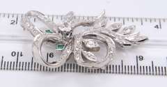 Shimmering White Gold old European and Single Cut Diamond Brooch