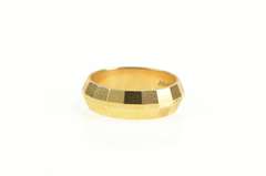 14K Yellow Gold Squared Disco Ball Pattern Retro Band Ring