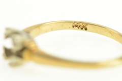 14K Yellow Gold 4.5mm Engagement Setting Vintage NOS 1950's Ring