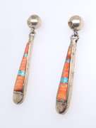 Vintage Sterling Silver Navajo Signed Necklace and Dangle Earrings