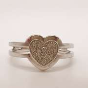 14kt Solid White Gold Diamond Band Ring