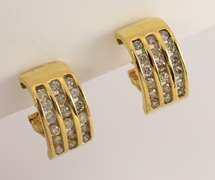 Easy to Wear Omega Back Diamond Earrings